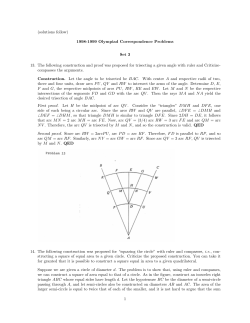 (solutions follow) 1998-1999 Olympiad Correspondence Problems