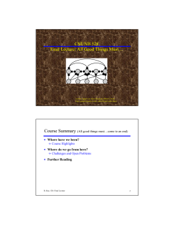 CSE/NB 528 Final Lecture: All Good Things Must&hellip;