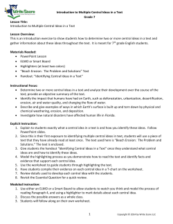 1 Introduction to Multiple Central Ideas in a Text Grade