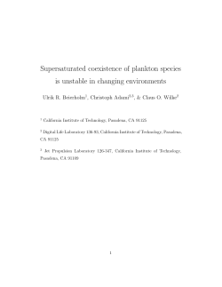 Supersaturated coexistence of plankton species is