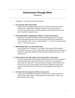 Achievement Through Effort