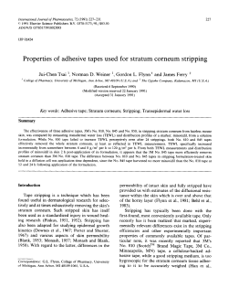 Properties of adhesive tapes used for stratum corneum