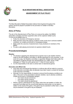 Abandonment of Play Policy - Blue Mountains Netball Association
