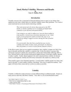 Stock Market Volatility: Measures and Results