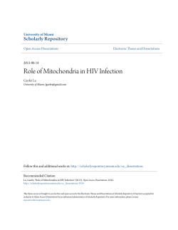 Role of Mitochondria in HIV Infection