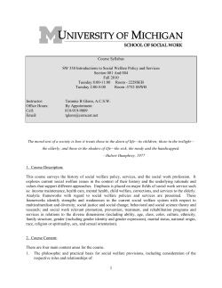 introduction to social welfare - ssw.umich.edu