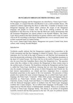 Hungarians originate from Central Asia.