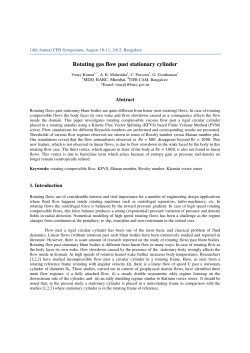 Rotating gas flow past stationary cylinder