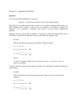 Section 3.1: Sequences and Series