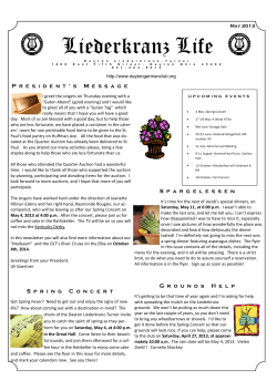 Liedekranz Life-May 2013 - Dayton Liederkranz