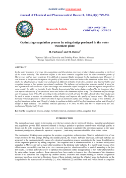 Optimizing coagulation process by using sludge produced in the