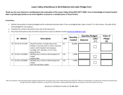 Lower Valley Schoolhouse In-Kind Material and Labor Pledge Form