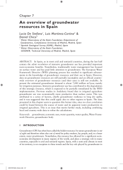 An overview of groundwater resources in Spain. L. De Stefano, L