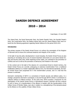 DANISH DEFENCE AGREEMENT 2010 &ndash; 2014