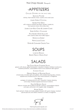 a PRINT MENU  - The Chop House Annapolis