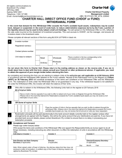 CHARTER HALL DIRECT OFFICE FUND