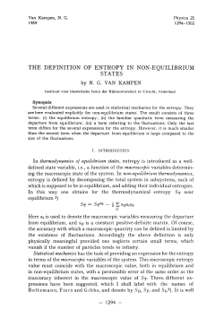 THE DEFINITION OF ENTROPY IN NON