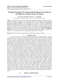 Strength Properties Of Commercially Produced Clay Bricks In Six