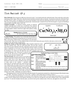 Test 5 Review - Evan`s Chemistry Corner