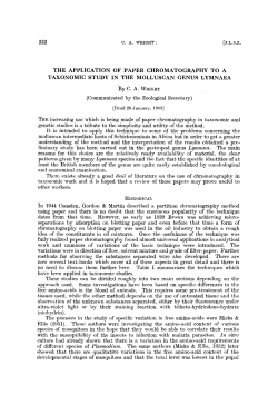 the application of paper chromatography to a taxonomic study in the