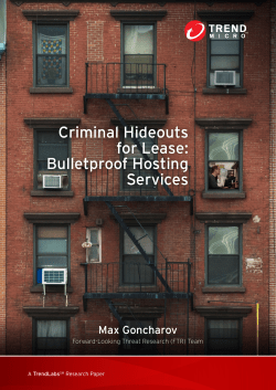 Criminal Hideouts for Lease: Bulletproof Hosting Services