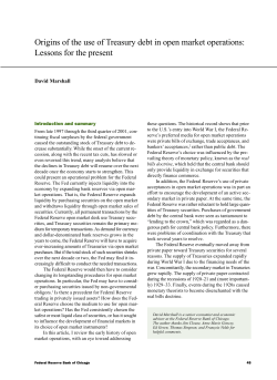 Origins of the use of Treasury debt in open market operations