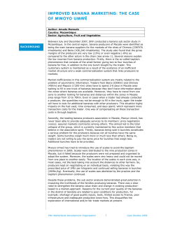 IMPROVED BANANA MARKETING: THE CASE OF MWOYO UMW&Eacute;