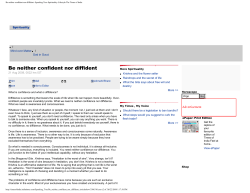 Be neither confident nor diffident -Speaking Tree