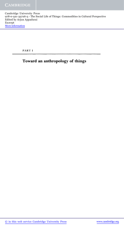 The Social Life of Things: commodities in cultural perspective