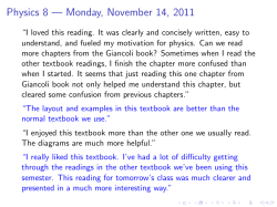 Physics 8 &mdash; Monday, November 14, 2011