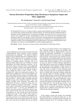 Sucrose Derivatives Preparation using Thermomyces lanuginosus