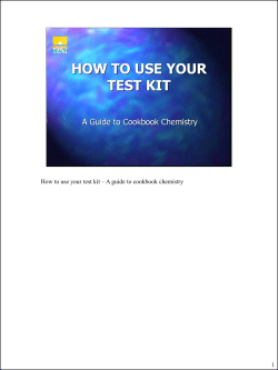 HOW TO USE YOU TEST KIT - Florida Department of Health in