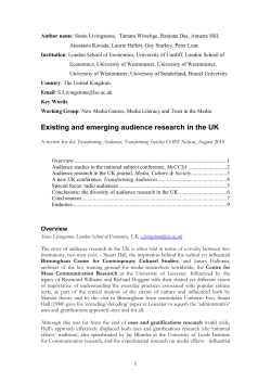 Existing and emerging audience research in the UK