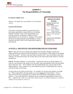 LESSON 2 The Responsibilities of Citizenship