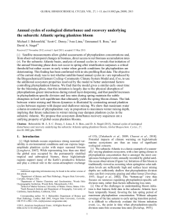 Annual cycles of ecological disturbance and recovery