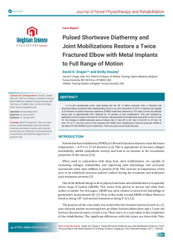 Pulsed Shortwave Diathermy and Joint Mobilizations