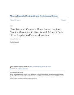 New Records of Vascular Plants fromm the Santa Monica Mountains