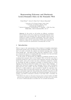 Representing Polysemy and Diachronic Lexico
