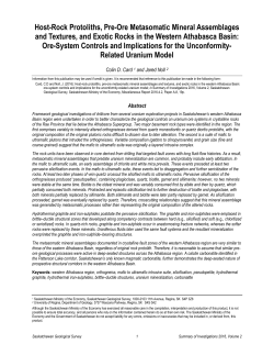 Host-Rock Protoliths, Pre-Ore Metasomatic Mineral Assemblages