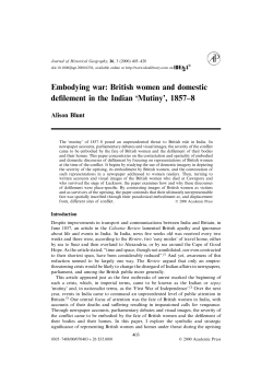 Embodying war: British women and domestic defilement in the Indian