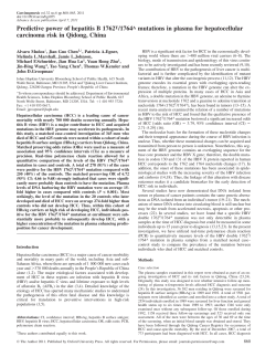Predictive power of hepatitis B 1762T/1764A mutations in plasma for