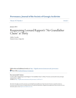 Reappraising Leonard Rapport`s "No Grandfather Clause" at Thirty