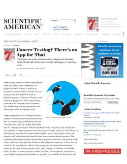 Cancer Testing? There`s an App for That: Scientific American