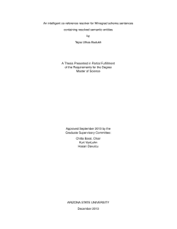 An intelligent co-reference resolver for Winograd schema sentences