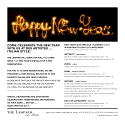 come celebrate the new year with us at des artistes italian style!