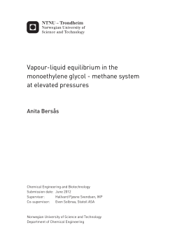 Vapour-liquid equilibrium in the monoethylene glycol