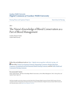 The Nurse`s Knowledge of Blood Conservation as a Part of Blood