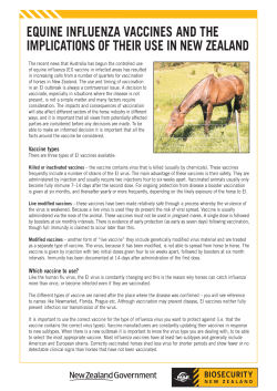 EI Vaccination Fact Sheet - New Zealand Racing Board