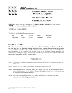 user instructions chemical testing