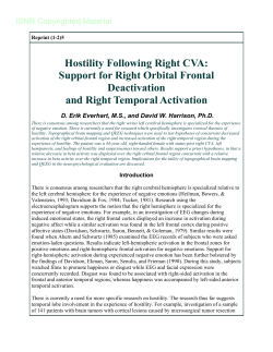 Hostility Following Right CVA